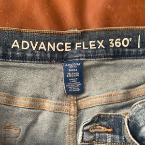 Arizona Mens Advance Flex 360 Relaxed Straight fit Size 34x34 Blue.